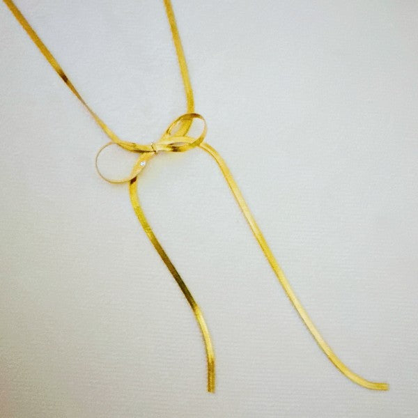 Long Drop Herringbone Bow Necklace Shop Style & More | Fresh Looks, Everyday Deals & Free Shipping