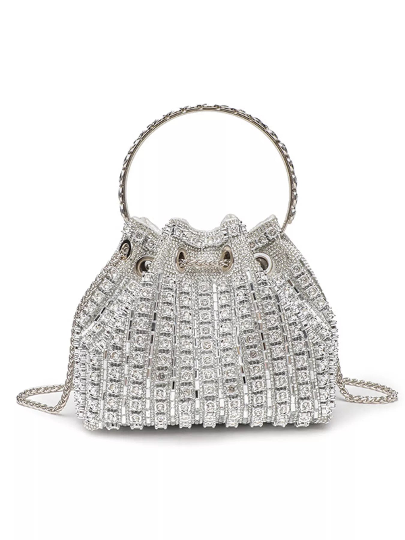 Rhinestone Embellished Bucket Crossbody Bag New Era Fashion LLc