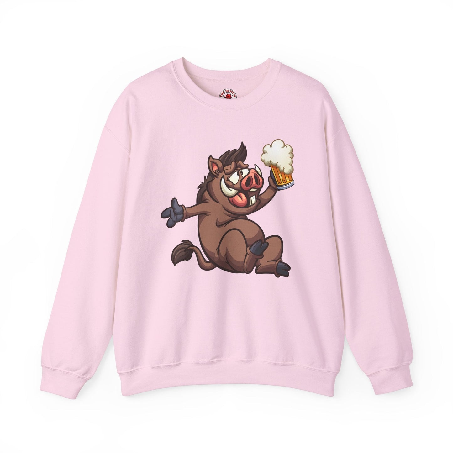 Beer Drinking Boar Crewneck Sweatshirt The Devil's Pickle