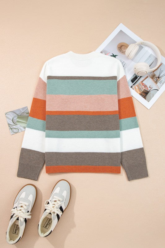 Stripe Colorblock Drop Shoulder Sweater Shop Style & More | Fresh Looks, Everyday Deals & Free Shipping