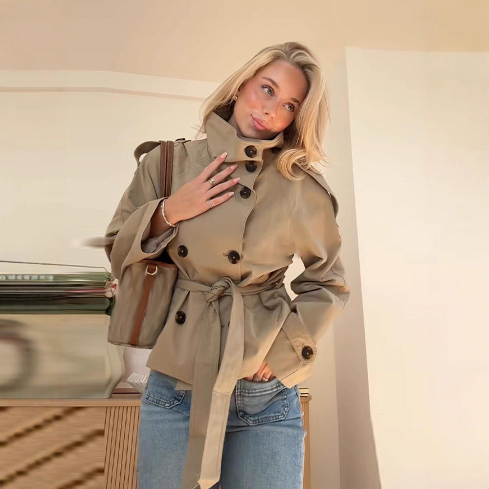 Women’s Lace-Up Waist Trench Coat FitiqueFit
