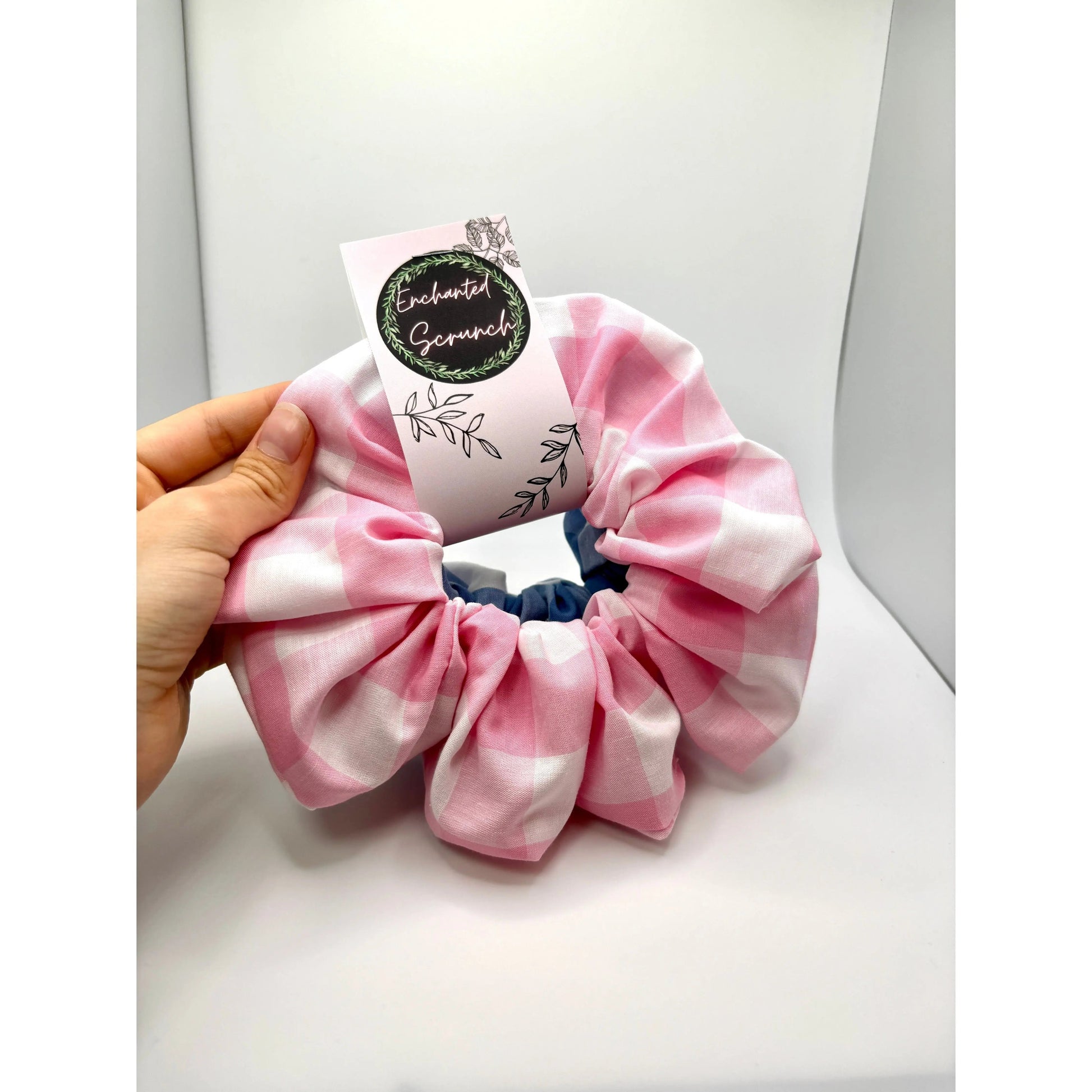 Pink & Blue Gingham Scrunchie Set Enchanted Scrunch