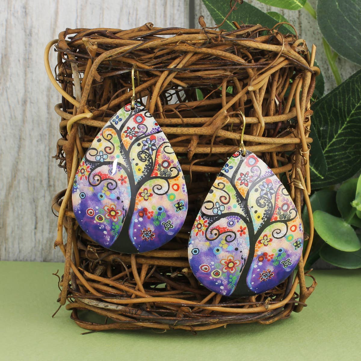Whimsical Tree of Life Teardrop Earrings Fitkitty Culture Athleisure Wear, Yoga Wear & Women's Clothing