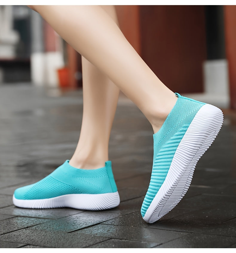 Women'S Lightweight Slip-On Sneakers, Solid Color Fabric Upper, Round Toe, MD Sole, Low Top, All-Season Casual Shoes for Running, Fitness, Dance, Walking, Travel NovaCart