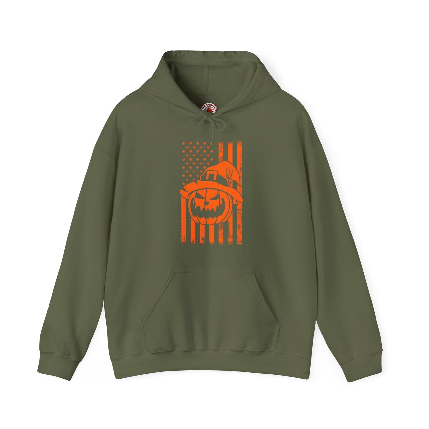 Pumpkin American Flag Hooded Sweatshirt The Devil's Pickle