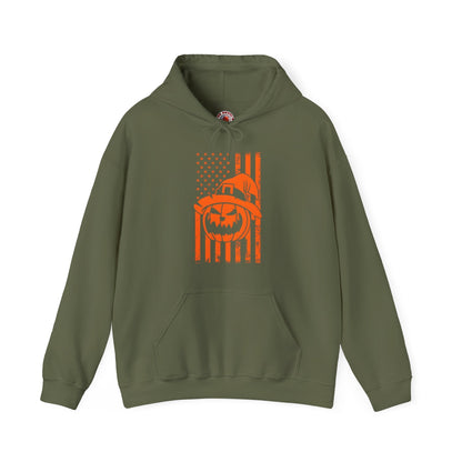 Pumpkin American Flag Hooded Sweatshirt The Devil's Pickle