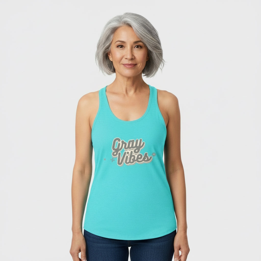 Gray Vibes Women's Tri-Blend Racerback Tank Grayceful LLC