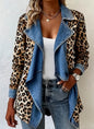 Patchwork Denim Collar Women’s Long-Sleeved Mid-Length Coat FitiqueFit