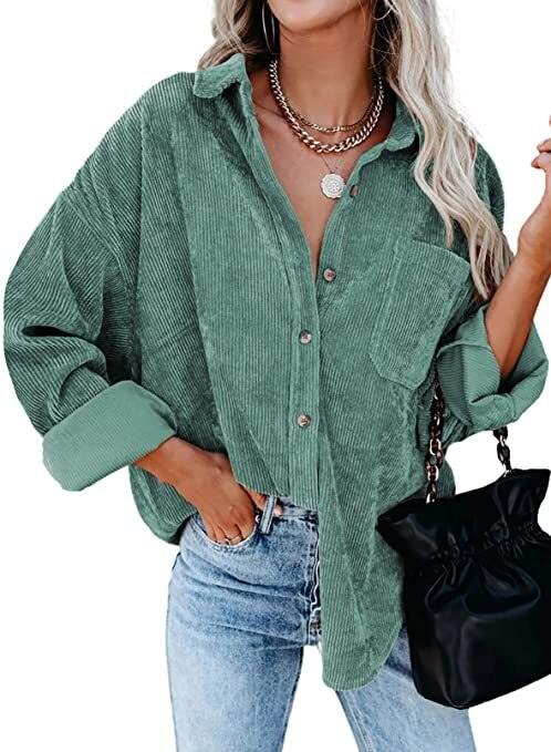 Corduroy Country Chic Shirt – Stylish Single-Breasted Cowgirl Shirt Country in My Heart