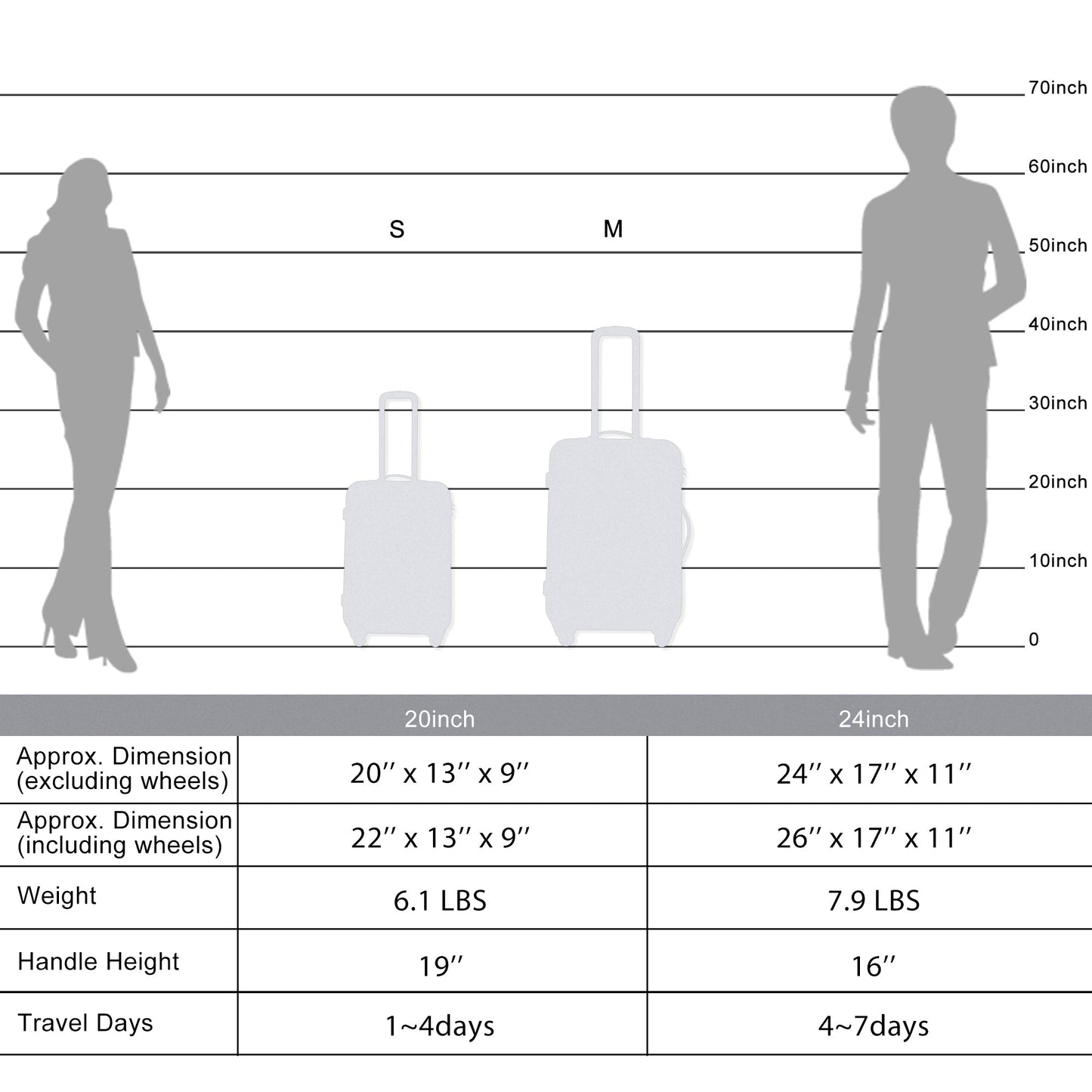 Expanable Spinner Wheel 2 Piece Luggage Set ABS Lightweight Suitcase with TSA Lock 20inch+24inch Purple + Plastic