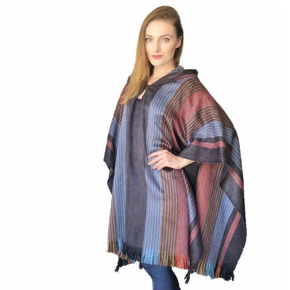 Six Band Alpaca Poncho Purely Alpaca