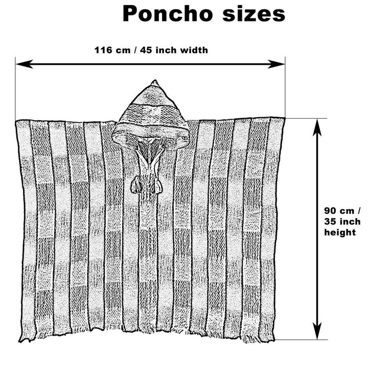 Six Band Alpaca Poncho Purely Alpaca