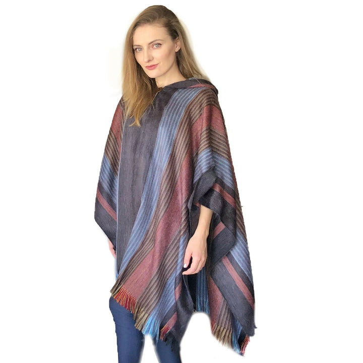 Six Band Alpaca Poncho Purely Alpaca