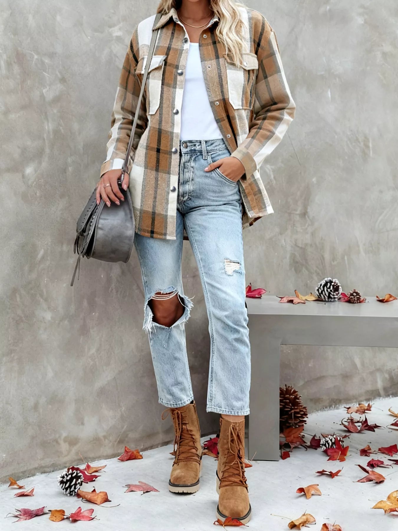 Plus Size Casual Plaid Button-Down Shirt See size chart under “more details” The Fashion Celestial