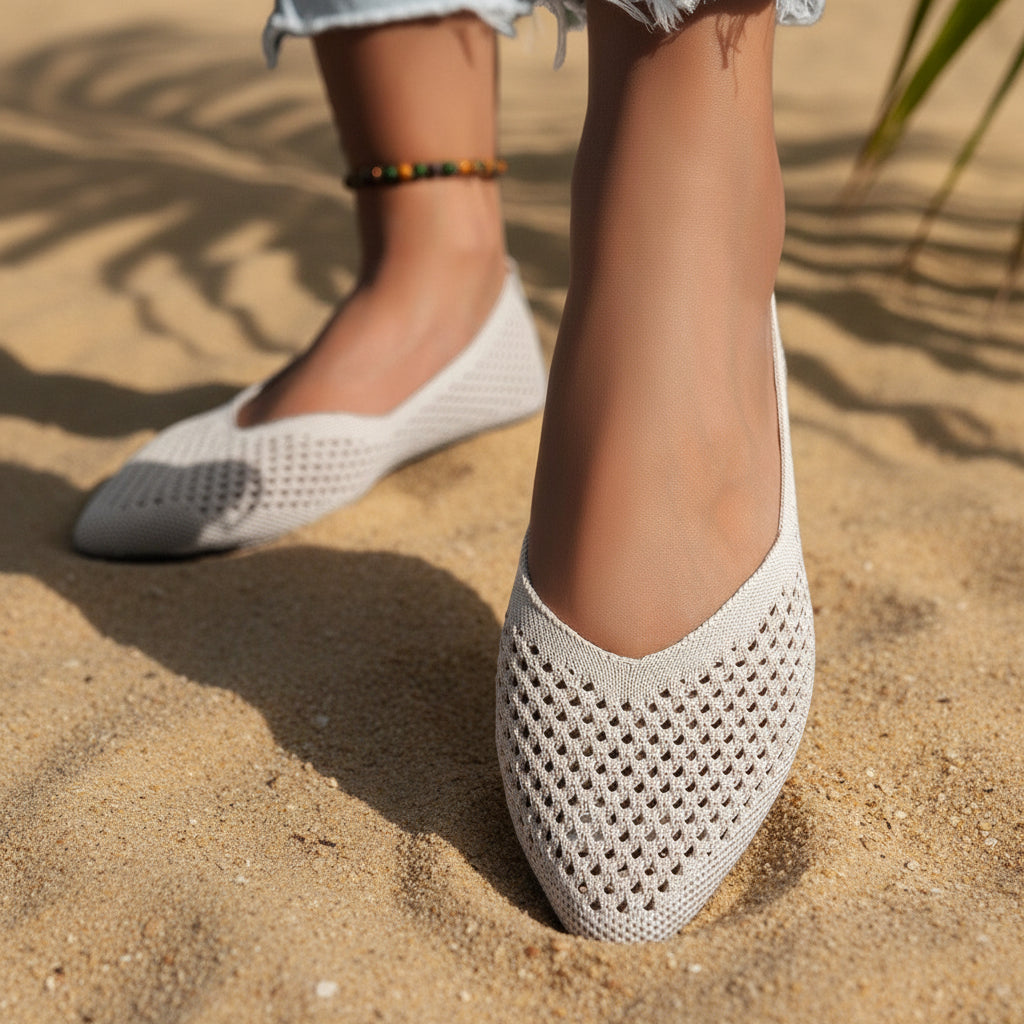 Women's Pointed Toe Flyknit Slip-On Loafers – Flat Casual Shoes FitiqueFit