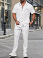 Men's Full Size Casual Short Sleeve Shirt and Pants Set Plus Size New Era Fashion LLc