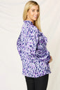 Double Take Full Size Printed Ruffle Trim Balloon Sleeve Shirt New Era Fashion LLc