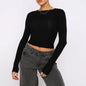 Slim Fit Long Sleeve Shirt | Women's Casual Crop Tops FitiqueFit