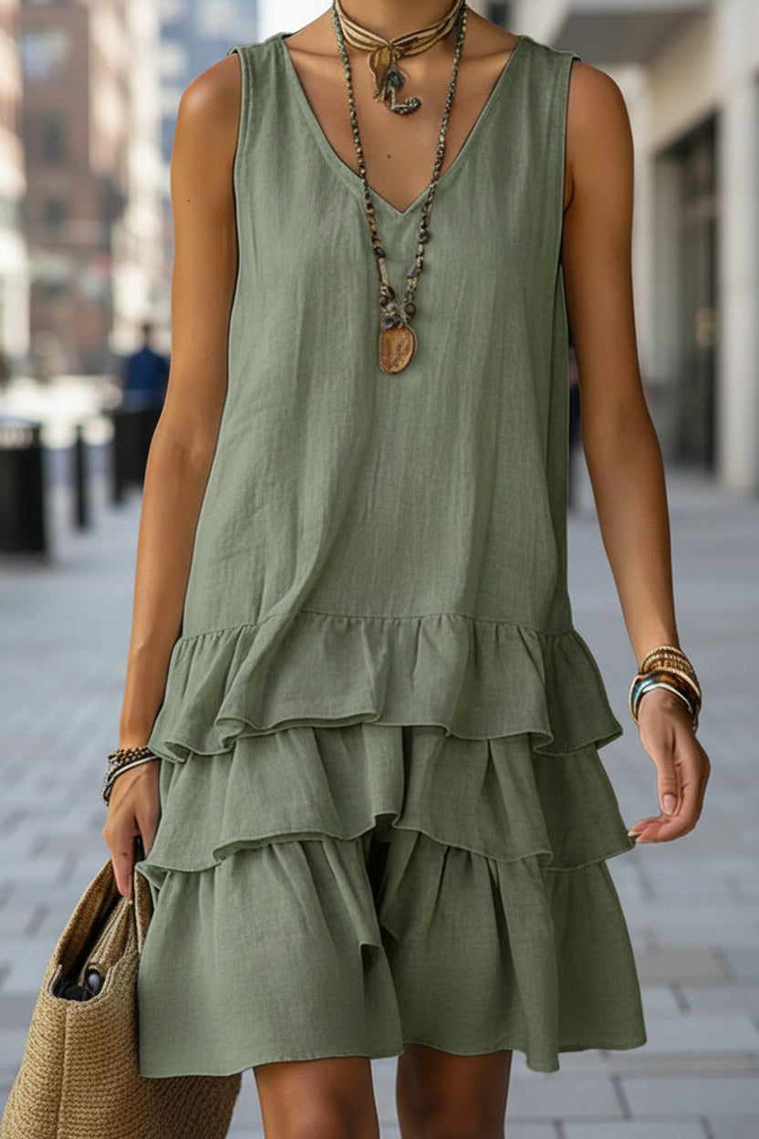 V-Neck Sleeveless Midi Dress – 5 Colors, S–2XL FitiqueFit