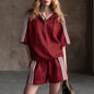 Women's Loose-Fit Two-Piece Sportswear Set – Shirt & Cropped Pants FitiqueFit