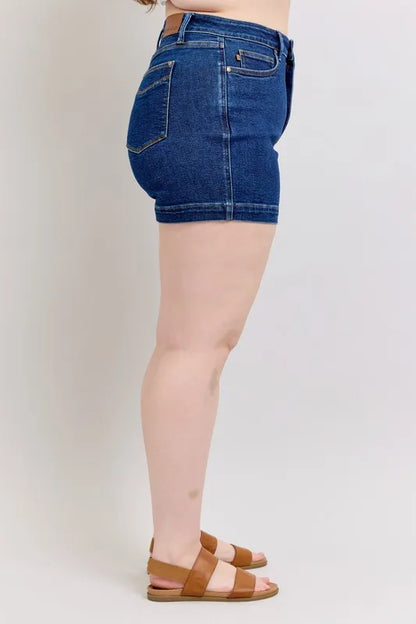 Judy Blue Full Size High Waist Tummy Control Denim Shorts Plus Size New Era Fashion LLc
