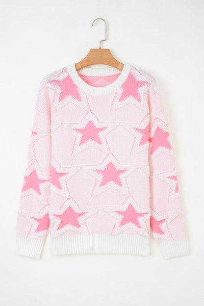 Star Ribbed Trim Drop Shoulder Oversized Sweater Shop Style & More | Fresh Looks, Everyday Deals & Free Shipping