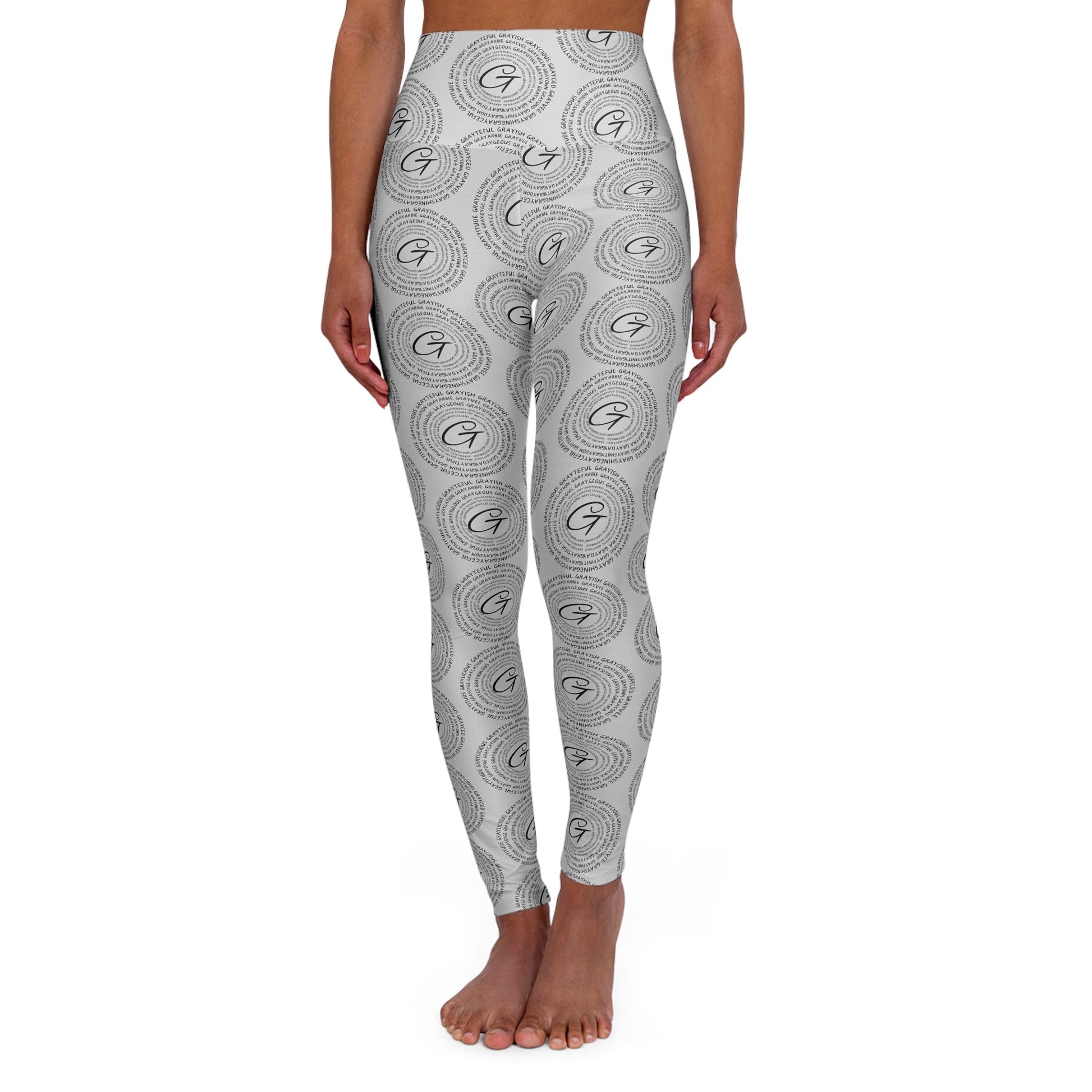 High Waisted Yoga Leggings (AOP) Grayceful LLC