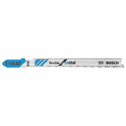 BOSCH T118AF 5pc. 3-5/8 In. 17-24 TPI Flexible for Metal T-Shank Jig Saw Blades VM Hardware