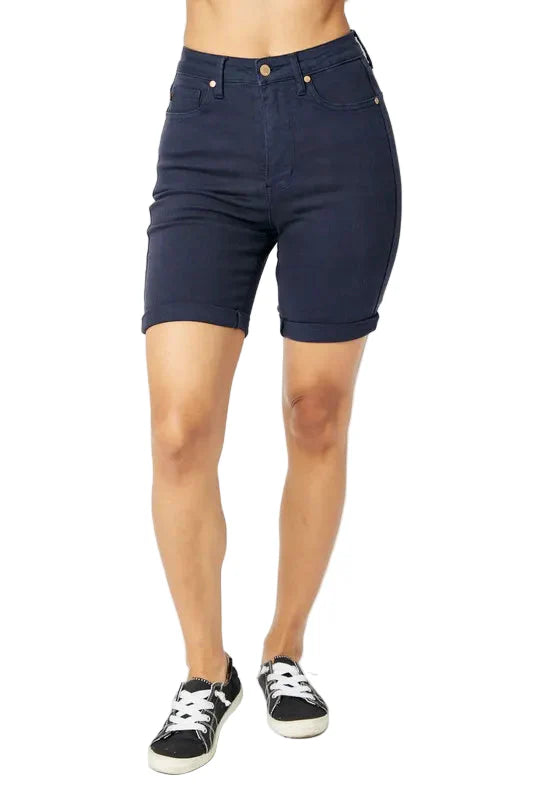 Judy Blue Full Size High Waist Tummy Control Bermuda Shorts West2East Surf