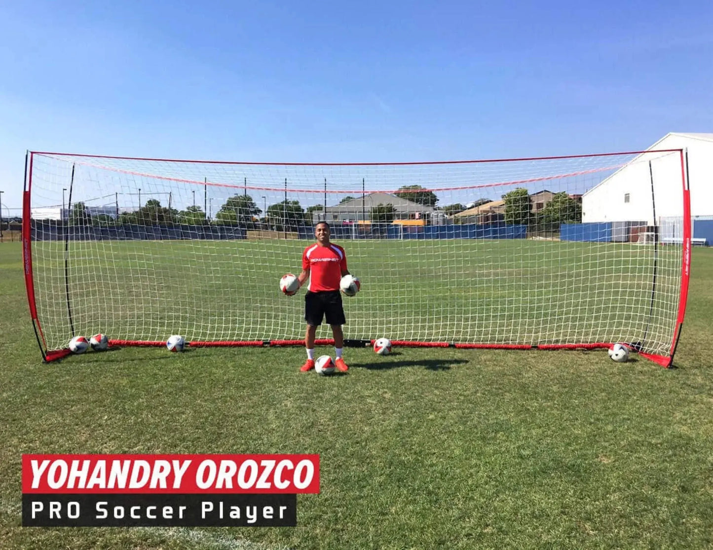 Portable Soccer Goal, Regulation Size Soccer Net with Steel Base, Pop up Soccer Training Equipment, 1 Goal & Zipper Storage Bag (24 X 8 FT)