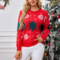 Women’s Christmas Tree Jacquard Pullover Knitted Sweater FitiqueFit