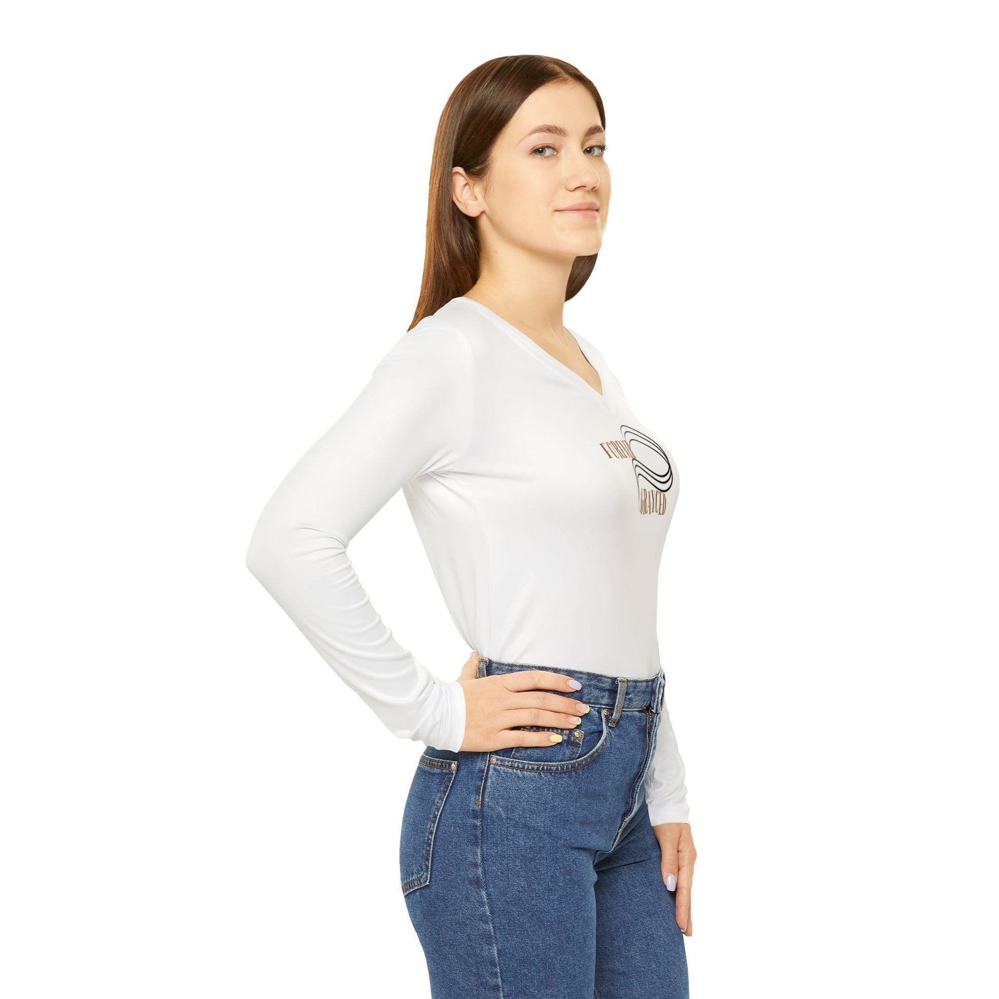 Forever Grayced Women's Long Sleeve V-Neck Shirt - Inspirational Casual Wear Grayceful LLC