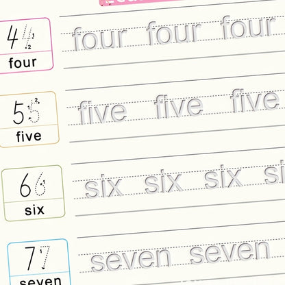 4-Piece Set of Kindergarten Learning Supplies: Children's Hard Pen Grooved Copybook, Magic Calligraphy Practice Book, Educational and Scientific Toy Grooved Copybook, Fade-Resistant Embossed Writing Practice Book, Reusable Ma NovaCart