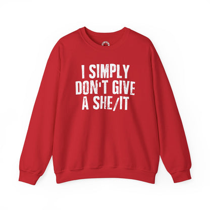 I Simply Don't Give A She/It Crewneck Sweatshirt The Devil's Pickle
