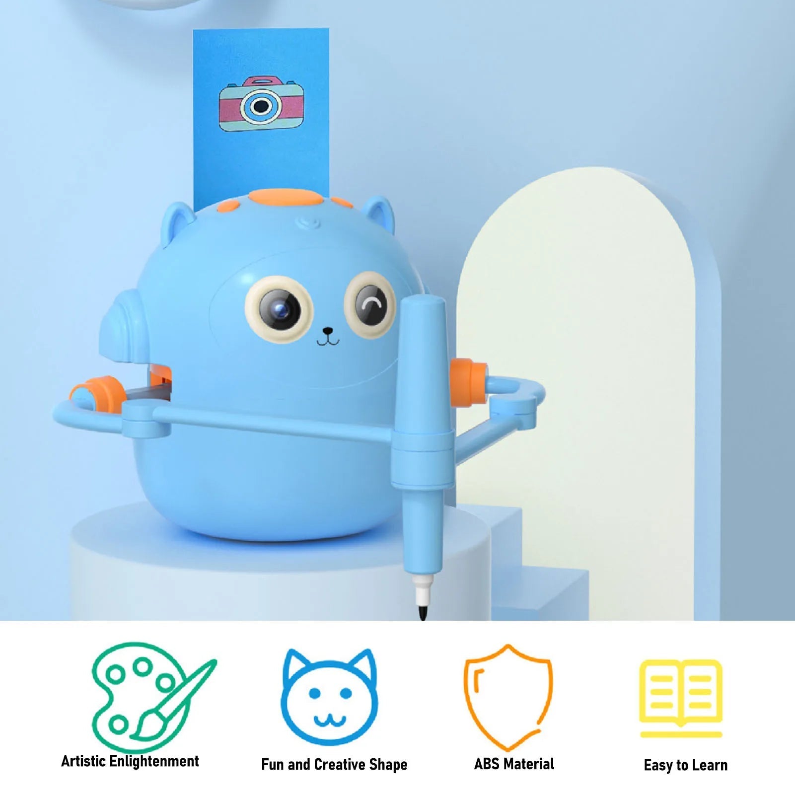 Smart Drawing Robot Educational ABS Painting Robot Easy to Operate Safe Interactive with 2 Pens 100 Sheets Cards for Studying New Era Fashion LLc