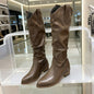 Chunky Heel Suede Riding Boots Women FitiqueFit