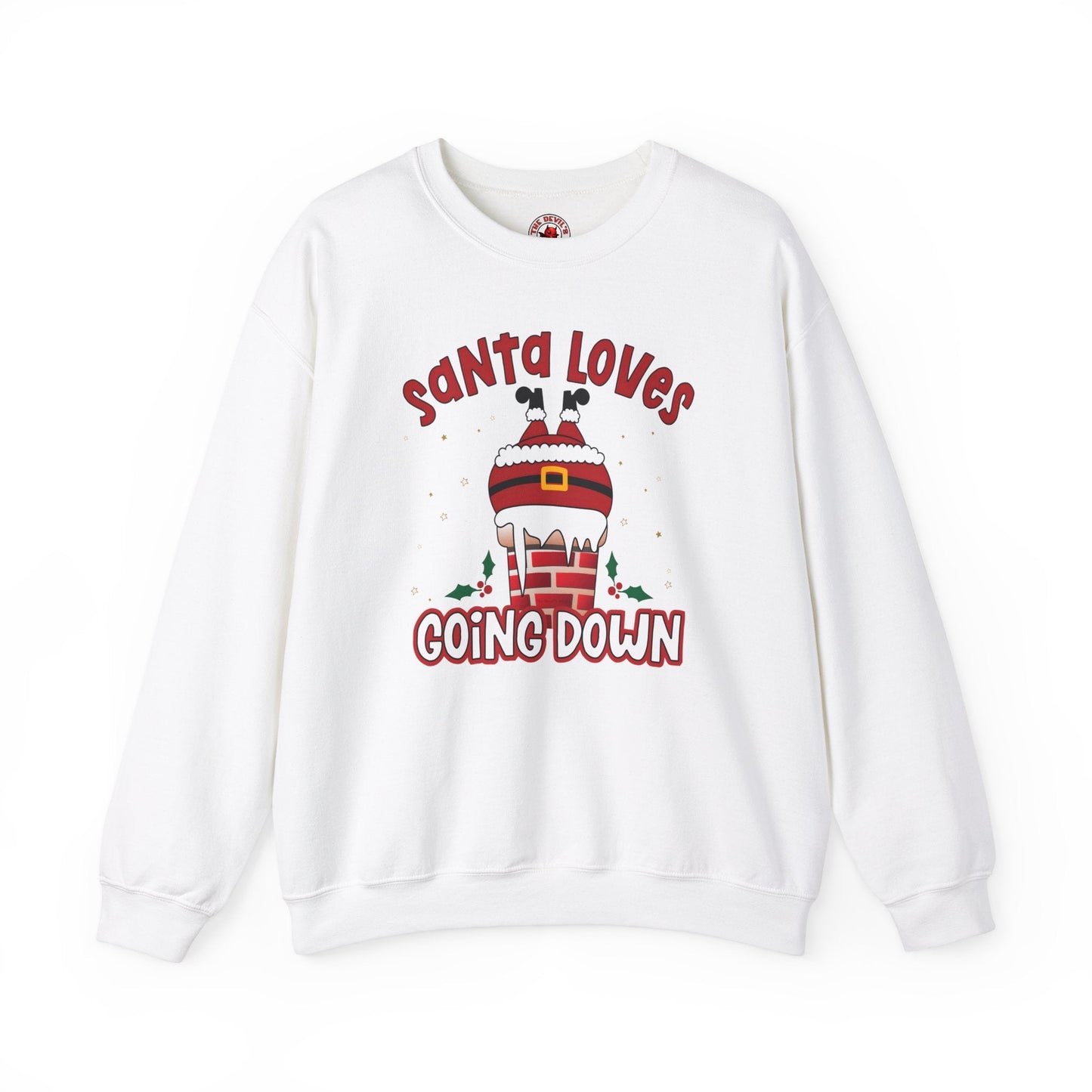 Santa Loves Going Down Crewneck Sweatshirt The Devil's Pickle