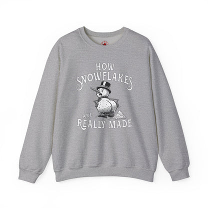 How Snowflakes Are Really Made Crewneck Sweatshirt The Devil's Pickle