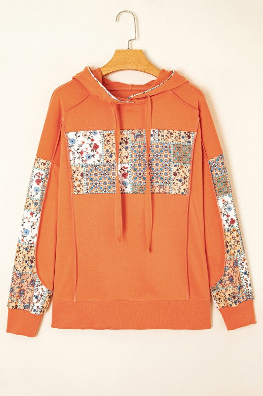 Floral Patchwork Drawstring Hoodie Shop Style & More | Fresh Looks, Everyday Deals & Free Shipping