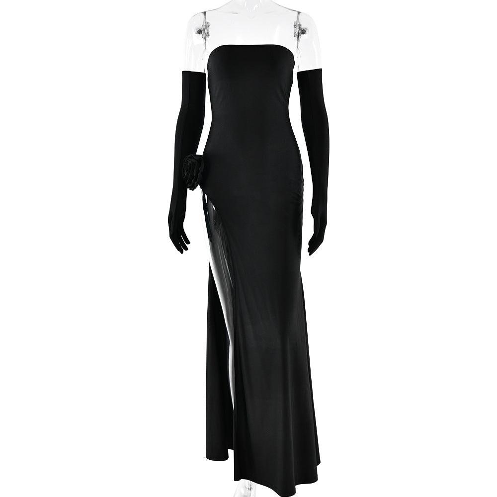 Luxe Off-Shoulder Slit Dress Country in My Heart