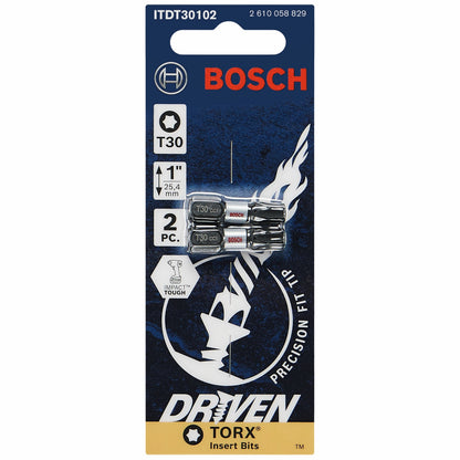 BOSCH ITDT30102 2 pc. Driven 1 In. Impact Torx® #30 Insert Bits VM Hardware
