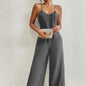Women’s Pleated Chest Cross-Strap Jumpsuit FitiqueFit