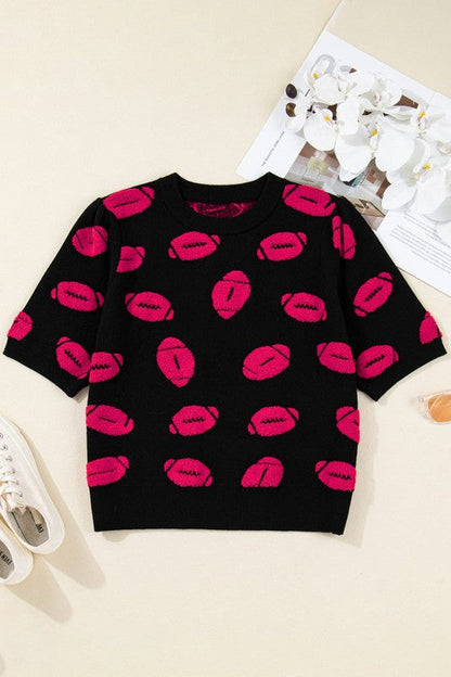 Game Day Football Short Sleeve Sweater Shop Style & More | Fresh Looks, Everyday Deals & Free Shipping