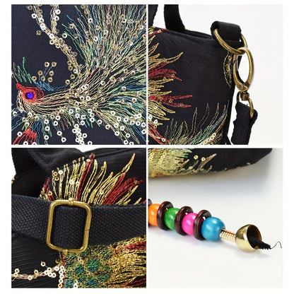 Wo 'S Embroidered Satchel Bag, Fashion Double Handle Purse, Retro Style Handbag with Removable Strap NovaCart