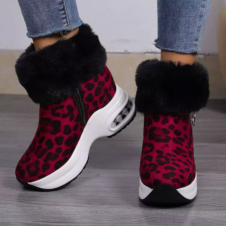 Fuzzy Side Zipper Platform Ankle Boots New Era Fashion LLc