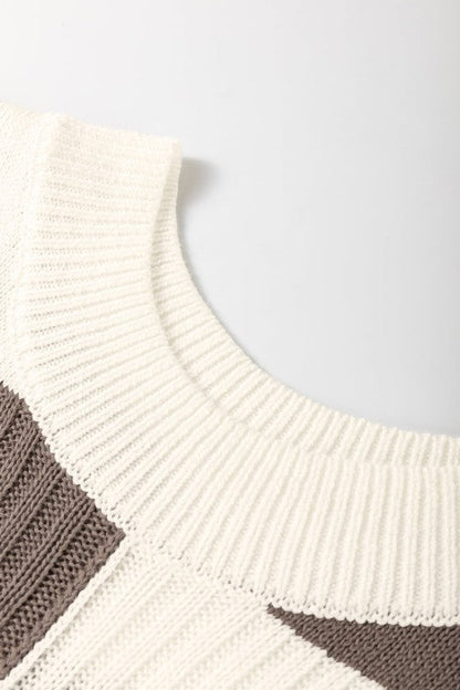 Checker Colorblock Crewneck Short Sleeve Sweater Shop Style & More | Fresh Looks, Everyday Deals & Free Shipping