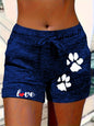 Women's Printed Elastic Waist Cropped Shorts With Pockets FitiqueFit