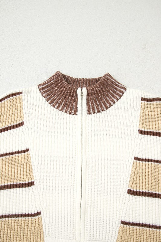 Stripe Half-Zip Drop Shoulder Sweater Shop Style & More | Fresh Looks, Everyday Deals & Free Shipping