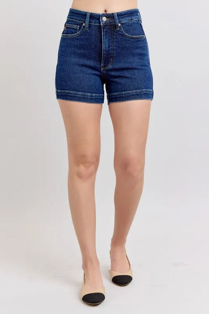 Judy Blue Full Size High Waist Tummy Control Denim Shorts Plus Size New Era Fashion LLc
