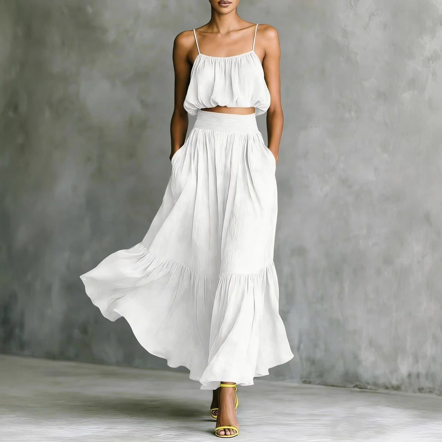Women’s Two-Piece Flared Skirt Set – High-Waist Elegant Outfit FitiqueFit